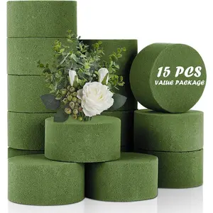 15 count Floral , Green Block for Artificial , Round Wet & Dry  Bricks, Florist  for Flower Arrangements