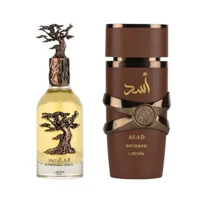(2pc Bundle Pack) Eternal Oud + Asad Bourbon by Lattafa EDP Spray, 3.4oz