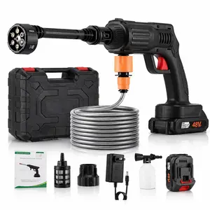 High Pressure Cordless Washer with 6-in-1 Nozzle, Battery Operated Washer, Portable Handheld Cleaning Tool for Car Home Outdoor Patio Garden