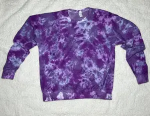 Violet Haze Tie Dye Sweatshirt ~ Purple Tie Dye Adult Unisex Crewneck Sweatshirt