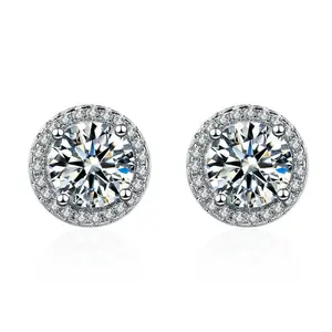 0.5-1CT Moissanite Stud Earrings - 925 Sterling Silver Classic Solitaire  Hypoallergenic Earrings