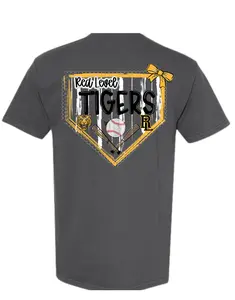 Red Level Tigers Baseball Homeplate T-Shirt