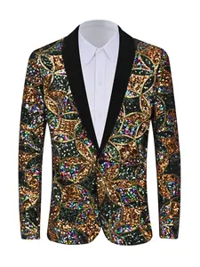 Men's winter suit, sequined suit jacket, men's evening dress, gold green dual tone, fashionable item, party pioneer, the best choice for parties, Christmas gift