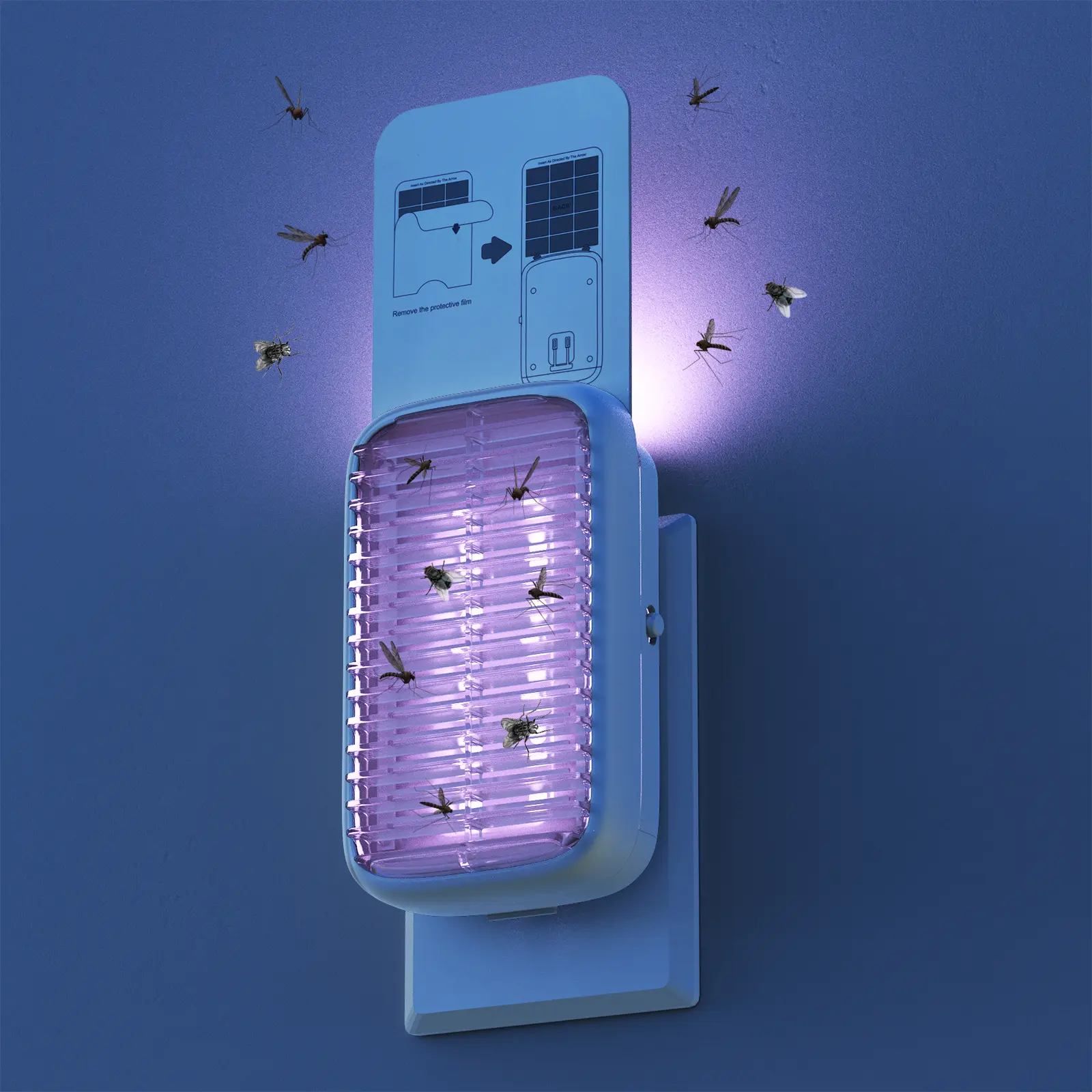 Dealsforyoudays-Fruit Fly Traps for House Use Gnat Trap Flying Insect Trapper Plug-in Mosquito Killer Indoor Gnat Moth Catcher Fly Tapper with Night Light UV Attractant Catcher for Home Office