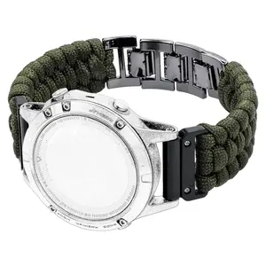 Garmin Compatible Watch Bands, Durable Nylon Strap Design for Garmin Fenix/fit/forerunner/marq/dessert, Sizes 20mm/22mm/26mm