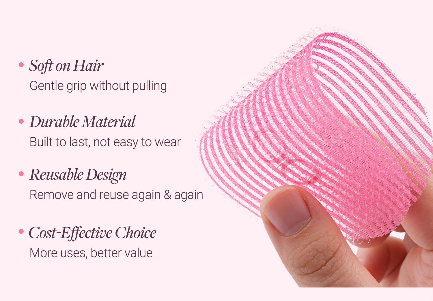 GOO GOO Hair Velcro Grippers 6PCS – Hair Extensions, Non-Slip Hair Holders for Sectioning & Styling, Flyaway Control, Soft & Reusable for Fine, Thick and Curly Hair, Men and Women, Salon and DIY