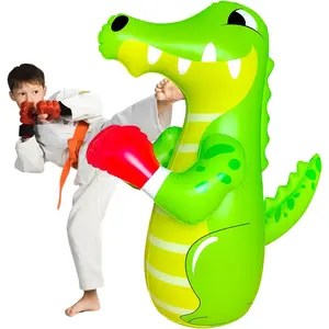 48 Inch Free Standing Inflatable Punching Bag for Kids, De-Stress Inflatable Boxing Dummy Bag for Children Boxing Training and Stress Relief