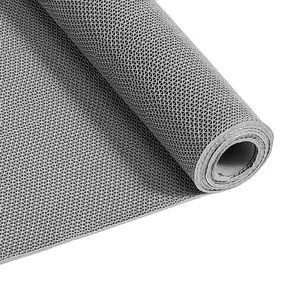 VEVOR Drainage Mat, 3 x 10 ft, PVC Non Slip Commercial Floor Mat, Wet Area Water Drain Splash Matting Hollow Doormat Roll, for Outdoor Indoor Restaurant Swimming Pool Patio Bathroom Washroom, Gray