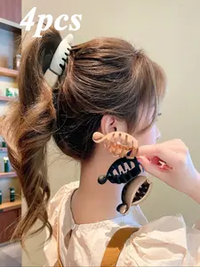 4pcs Banana Shaped Twist Clip Hair Claw Clips for Ponytails, Cute Banana Hair Accessories for Women & Girls, Perfect Gift for Holidays, Banana Clip Long Hair