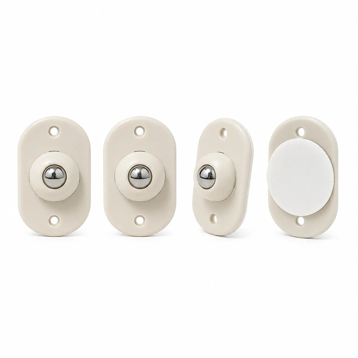 No Drill Stick On Swivel Roller Wheels, 360° Universal Moving Casters for Heavy Storage Containers & Cabinets
