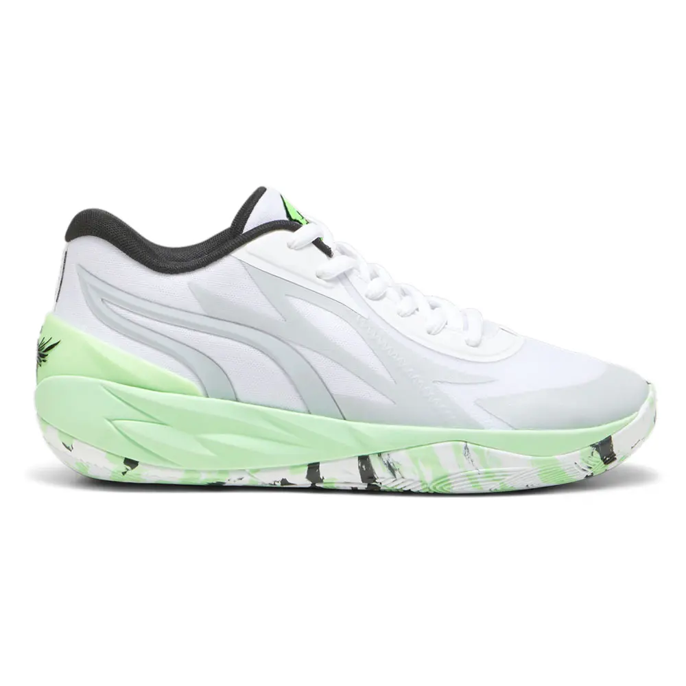 PUMA Mens Mb.02 Lo Lamel-O Basketball Sneakers Shoes - Green, White PUMA Mens Mb.02 Lo Lamel-O Basketball Sneakers Shoes - Green, White