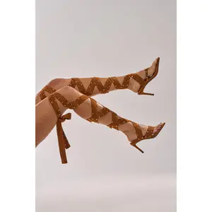 AZALEA WANG SODALITE COGNAC STRAPPY FAUX SUEDE SANDAL