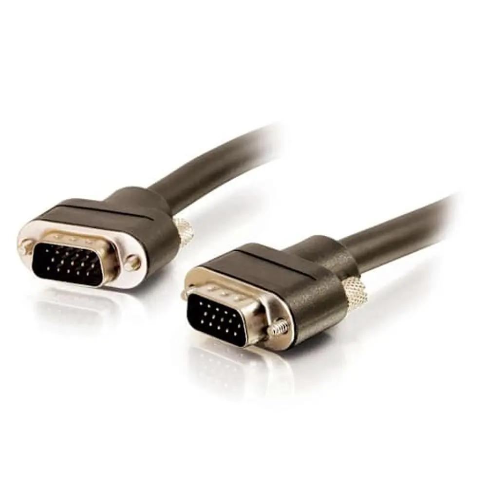C2G Wired Commercial Jacketed VGA Video Cable - 15ft (4.6m), Male-to-Male, In-Wall CMG-Rated, Low-Profile Connectors, Supports High Resolution Video, For In-Home Desktops, Long Distance Up to 150ft