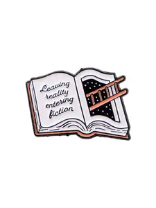 Unique Design Zinc Alloy Brooch Pin, Durable Metal Pins, Cartoon Book & Quote Badge, Unisex Fashion Accessory, Perfect Gift for Friends and Colleagues