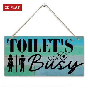Toilet Busy Signs, Toilet Engaged Signs, Bathroom Occupied Decor, Bathroom Wall Art, Funny Wooden Sign, Hanging wooden plaque sign, Rustic Farmhouse Wall Decor, 3.93x7.87 inch