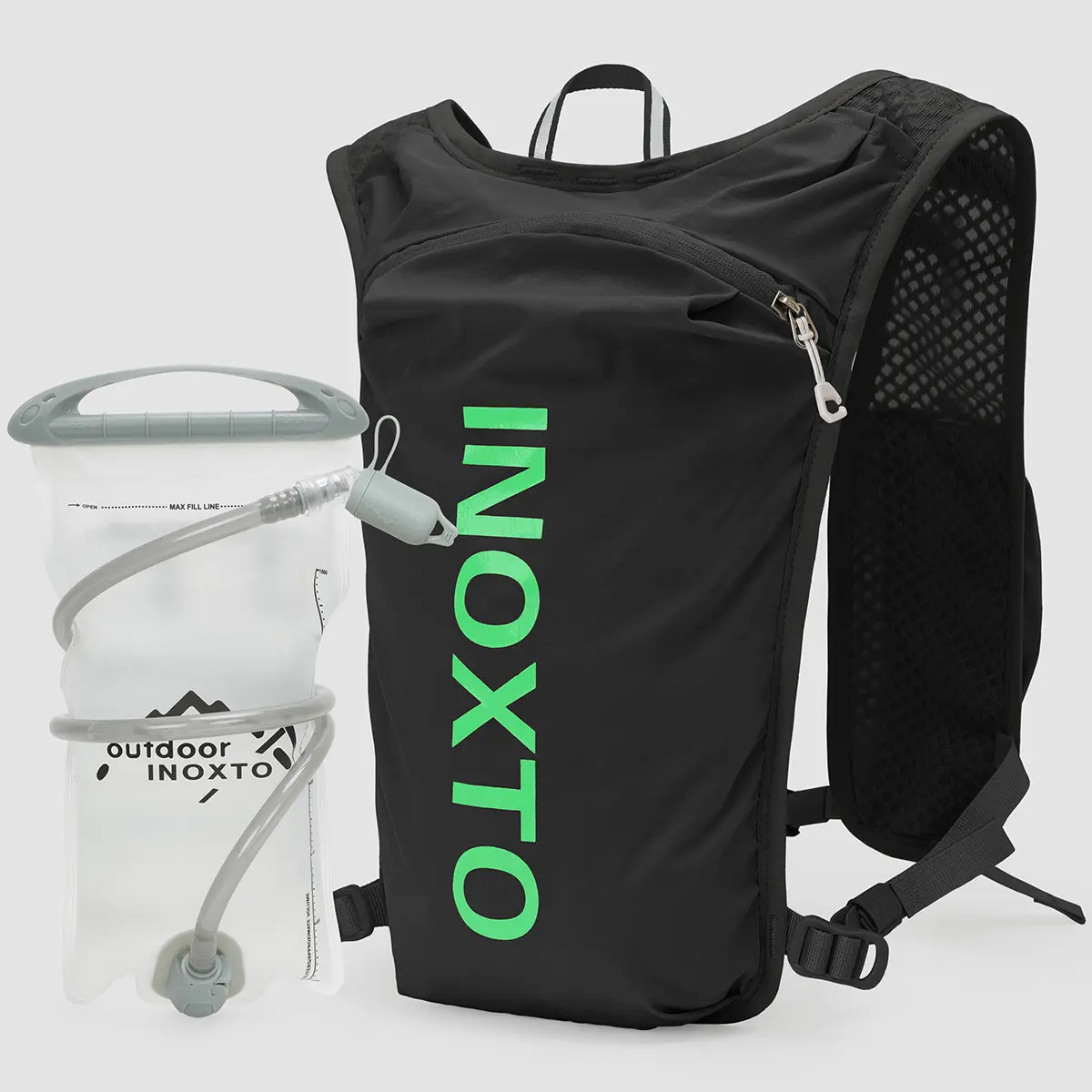 Lightweight Hydration Backpack, Running Backpack with 1.5L Water Bladder, Hydro Water Daypack for Cycling Hiking Rave for Men Women Outdoor Sports Gear Bottle Pack