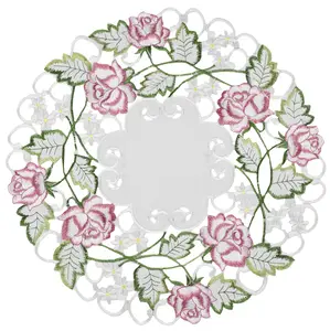 Linens Art And Things - Pink Rose Doily