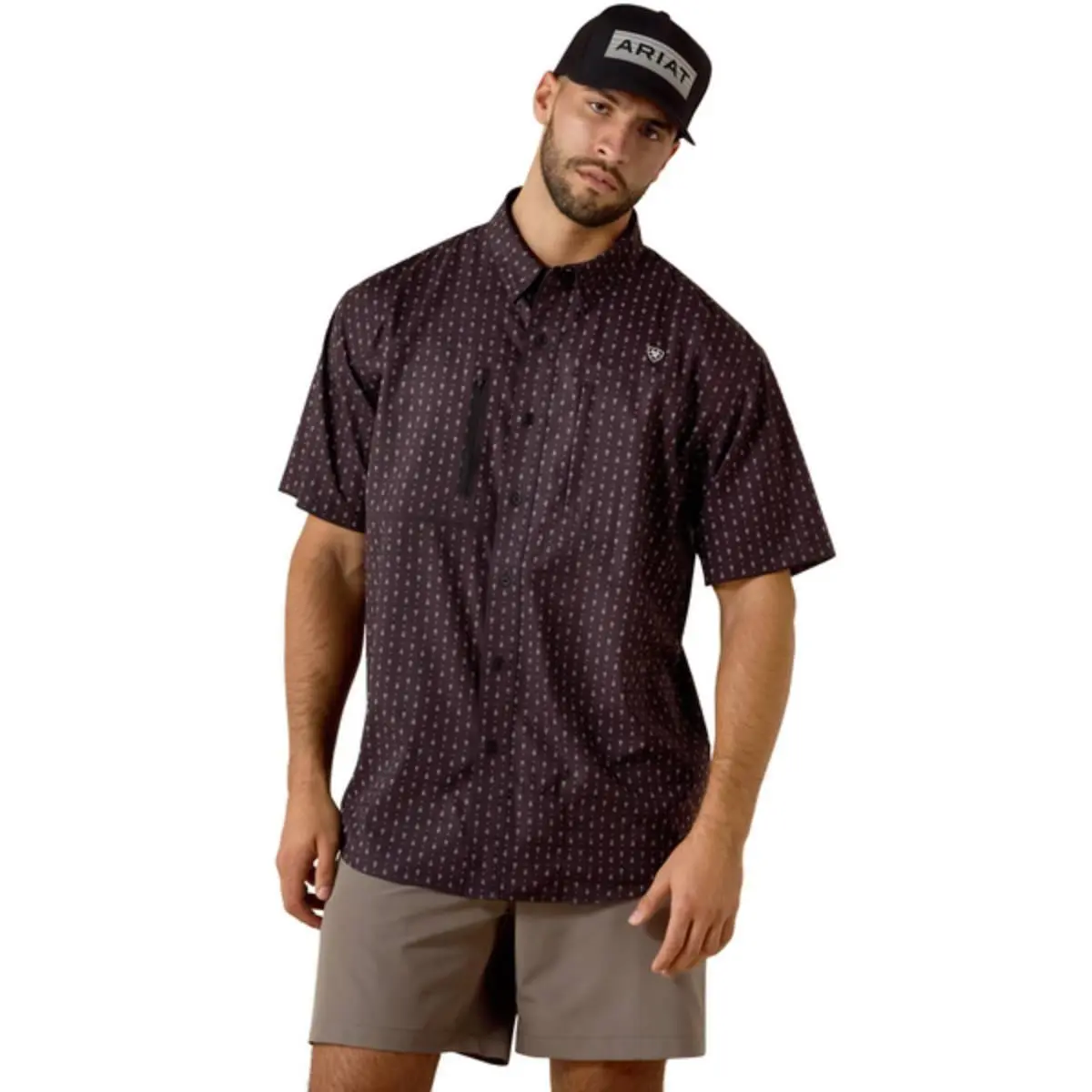 Ariat Men's Printed VentTEK Classic Black Short Sleeve Shirt