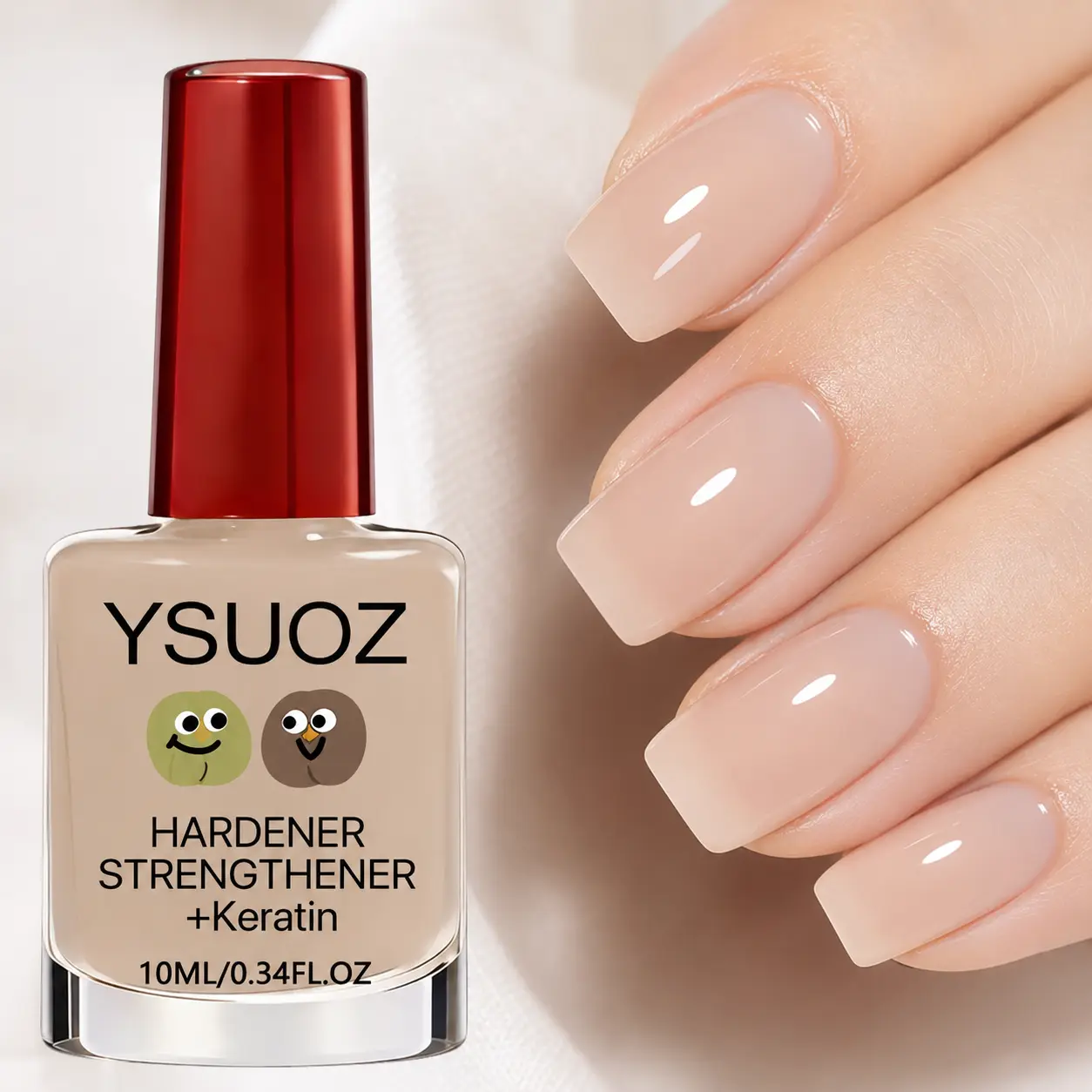 Transparent Jelly Nail Hardener - Naturally Dries Quickly, No Curing Required, Enhances Nail Hardness, Suitable for Those with Weak and Brittle Nails, Durable Formula