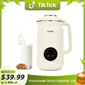 34oz 8-in-1 Nut Milk Maker Soy Almond Oat Milk Maker with Auto Clean Delay Start Keep Warm,with Nut Milk Bag Plant Based Milk Machine, Cream Summervibes