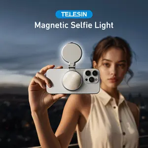 Magnetic Selfie Light Mirror Combo 360 °   LED Fill Light Phone Stand for iPhone Selfie Photography TikTok Zoom