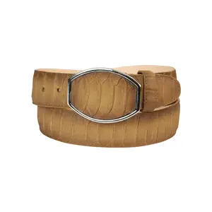 Men’s Western Belt El General Imitation Python Print - Honey
