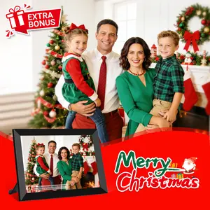 Frameo 10.1 Inch WiFi Digital Picture Frame, Smart Cloud Electronic Photo Frame with HD IPS Touch Screen Slideshow 32GB Memory Auto-Rotate Wall Mount, Share Photos/Videos from Phone by Frameo App