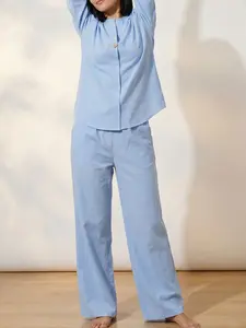 VVZ 2026 Spring/Summer New Arrival Women's Casual Commuter Set Featuring a Breathable Long-Sleeve Shirt and Loose-Fit Pants—Comfortable and Stylish