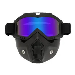 Motorcycle Windproof Riding Glasses, Retro Harley Mask, Outdoor Sports Goggles, Detachable Motorcycle Equipment, Snowboarding Face Shield