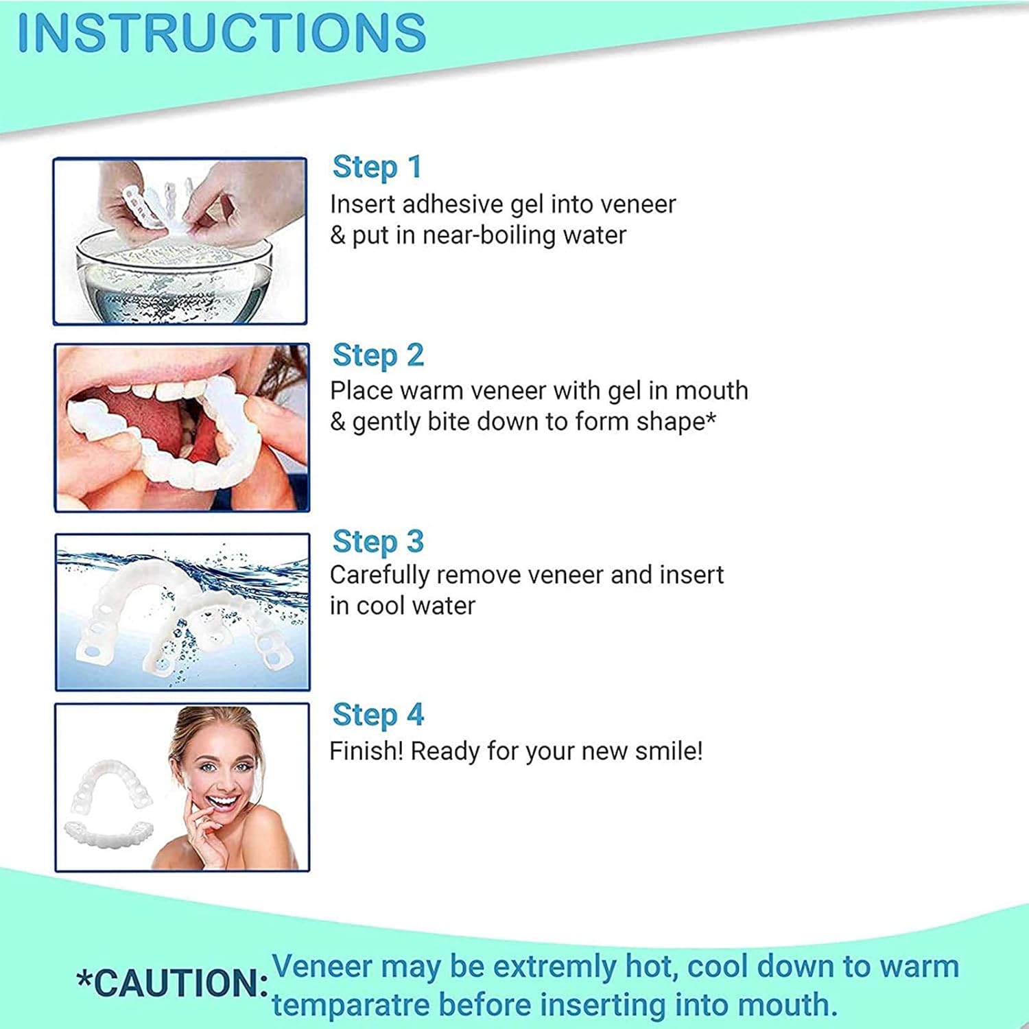 【TikTok Trending Hack】1-Minute Glow Up Cosmetic Snap-In Veneers Viral Smile Cover Instant Transformation Natural White Realistic Appearance Visual Look Enhancer Tool Unisex