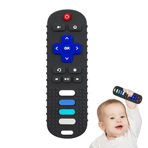 Baby Silicone Teething Toys, Toy Remote  Babies 3-18 Months, Kids Remote Teething Toy, TV Remote Shaped Teethers BPA Free/Refrigerator Safe
