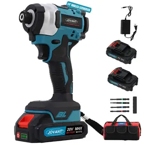JOVANT 20V Brushless Impact Driver Kit with 2x2.0Ah Batteries & Charger, 135N.m (100Ft-lbs) Max Torque, 3200 RPM, 4+3 Speed, 3 LED Light – Ultimate Power Tool for Home Improvement, Woodworking, Automotive Repair & DIY Projects