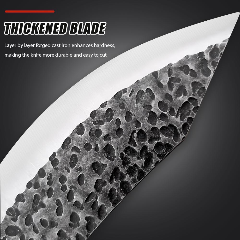 8.5'' Hand-Forged Meat Cleaver Knife - High Carbon Ultra-Sharp Butcher Knife with Ergonomic Handle for Meat Cutting, Chopping, Home Cooking, and Outdoor BBQ