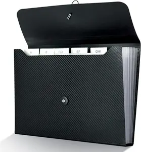 7 Pocket Expanding File Folder with Tab Inserts, Accordian File Organizer Document Receipt Organizer, Accordion Folder File Keeper A4 Letter Size, for School  Office, Black