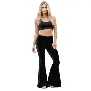 Handmade Black Velvet Bell Bottom Pants: Flared Palazzo Trousers