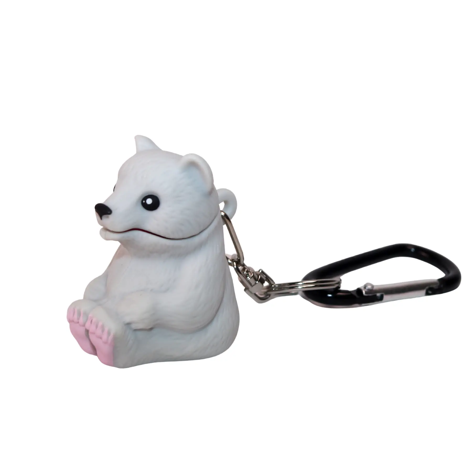 Polar Bear WildLight Animal Carabiner Flashlight - Fun Mini Keychain Flash Lights for Kids, Nurses, Camping