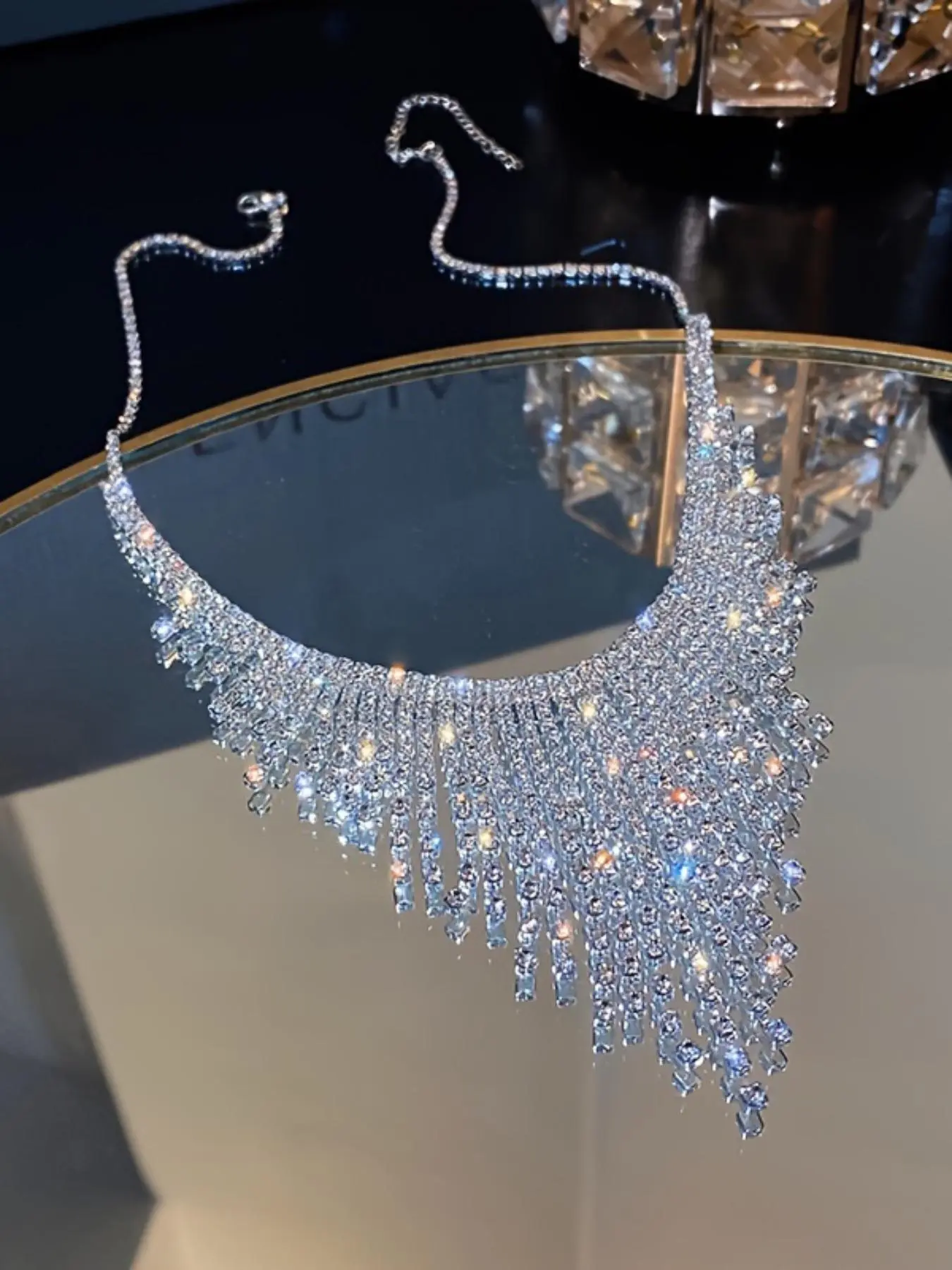 Rhinestone Decorated Bling Pendant Necklace for Women for Gift, Elegant Necklace for Fashion Jewelry Party, Daily Decor, Trendy All-match & Exquisite Jewelry for Birthday Gift
