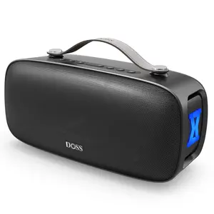 DOSS Extreme Boom Pro D300 Bluetooth Speaker, 80W Immersive Stereo Sound, 3-Mode Pro EQ, 20H Playtime, Beat-Driven Lights, IPX6 Waterproof for Camping, Beach, Backyard and House Parties, Outdoorfun Audio Smartphone