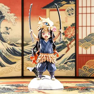 One Piece Demon Slayer Nezuko Figure, Cosplay Inosuke Boar Head with Dual Swords ,Demon Slayer Nezuko Action Figure, Premium Edition for Fans & Collectors,Nezuko Demon Slayer Figure, Boar Head Cosplay Version with Dual Nichirin Swords