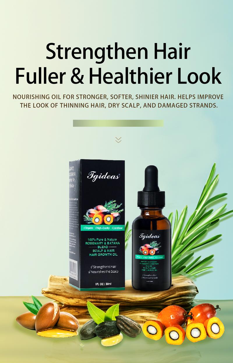 Tgideas Rosemary & Batana Oil -Blended with Jojoba & Argan Oil-Organic Essential Oil forHair Haircare Daily Repairing Restore Moisture Vitamins