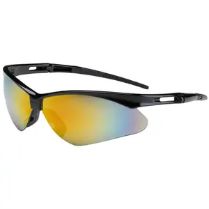 Bouton Anser Safety Glasses with Black Frame and Red Mirror Lens