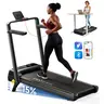 YPOO Compact Fold Treadmill Walking Pad - Portable Under Desk At-Home Incline Folding Treadmill, Manual Incline Adjustment, Colorful Handrail Display, Remote Control, Office Home Fitness Equipment, Walking Pad Treadmills