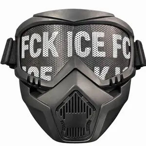 FCK ICE Airsoft Paintball RIOT Mask with Breathable Mesh Design and Adjustable Straps for Enhanced Comfort