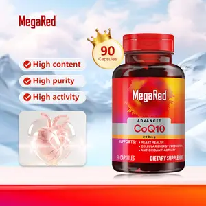 MegaRed Health High-content Coenzyme Q10 Soft Capsule for Staying Up Late to Protect Heart and Myocardium 200mg*90 Pills/60Pills/30Pills
