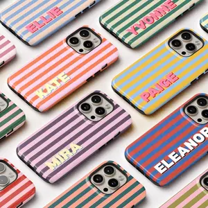 Custom MagSafe Phone Case, Personalized Initials Monogram Striped case for iPhone 17 16 15 14 13 12 Pro Max