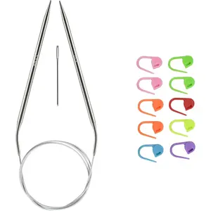 5.0mm/us8 Circular Knitting Needles 40-inch/100cm Ergonomic Design with Anti-Tangle Steel Wire and Smooth Seams Ideal for Sweaters, Scarves, Blankets, and Other Projects