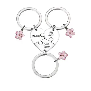 【Mother's Day Gift】Mother Daughter Keychain for 3,Mother Big Sister Little Sister Keychain for 3, Sweet Meaningful Gift for Mom for Mother's Day, Birthday, Christmas or Just Because