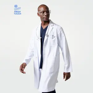 Zenir | Men's Long Lab Coat LCM-02 - White
