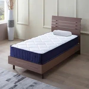 Twin Mattress 6 Inch Hybrid Mattress in a Box, Twin Size Mattress with Memory Foam and Individual Pocket Springs, Medium Firm Mattresses for Motion Isolation and Pressure Relief, White+Blue