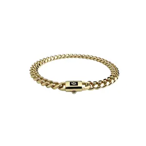 14K Gold Plated Luxury Bracelet Waterproof Fade-Resistant Non-Allergenic 6mm 8mm 10mm 12mm 14mm Sizes for Casual Business Leisure